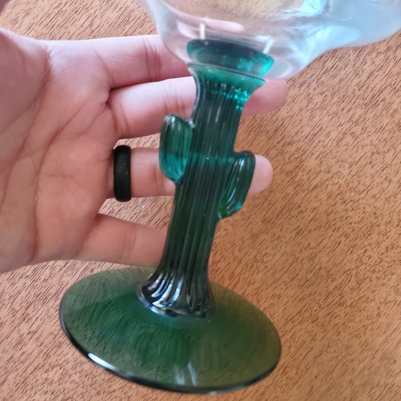stylish vintage MARGARITA GLASS | cactus handle - Picture 4 of 6